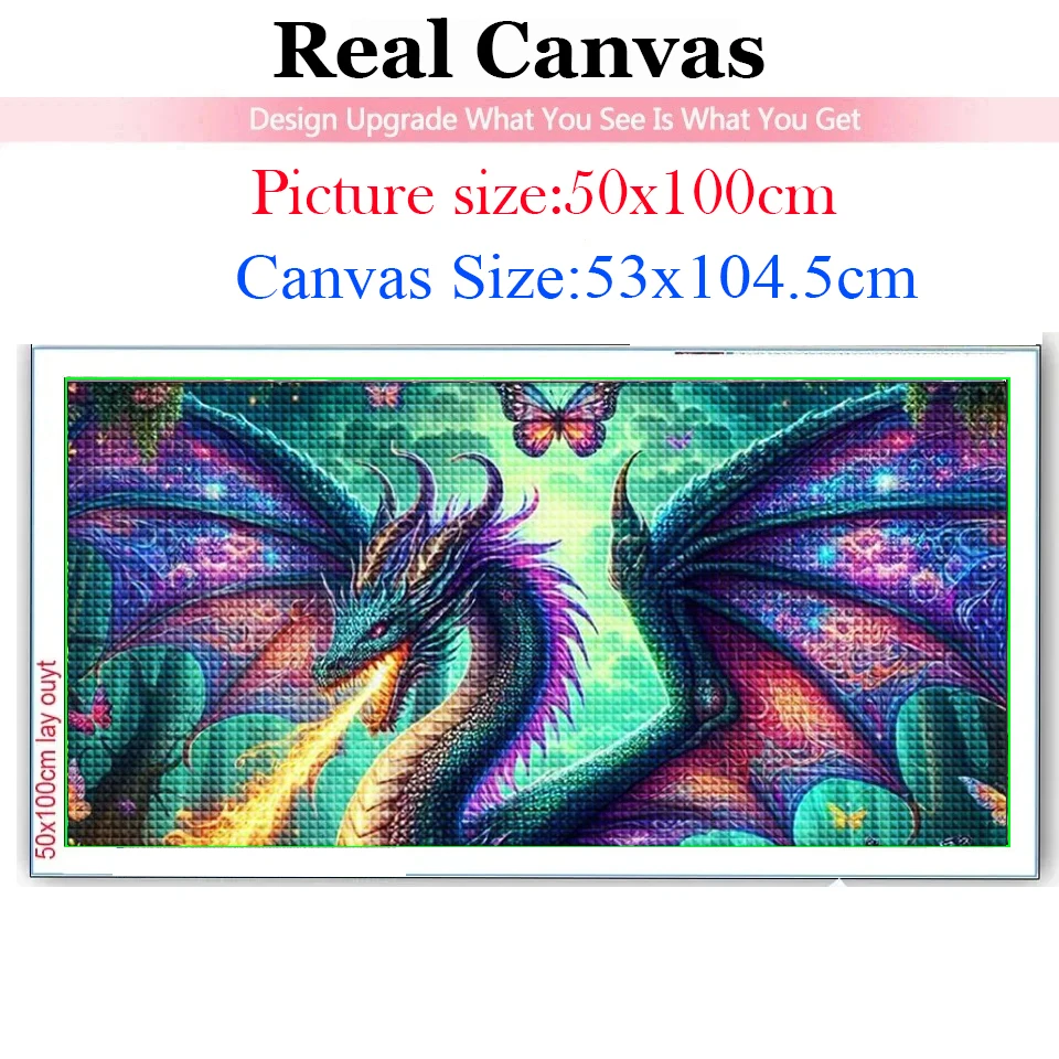 Winged Spitfire Fiery Amazing Dragon Diamond Painting Large 5D DIY Diamond Mosaic Jewelry Cross Stitch Art Christmas Decorations