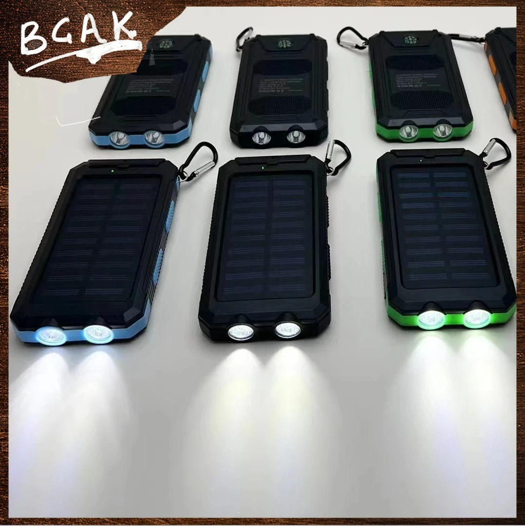 New Style 200000mAh  Large Capacity Solar Power Bank New Portable With Lanyard Compass External Battery Outdoor Camping Charging