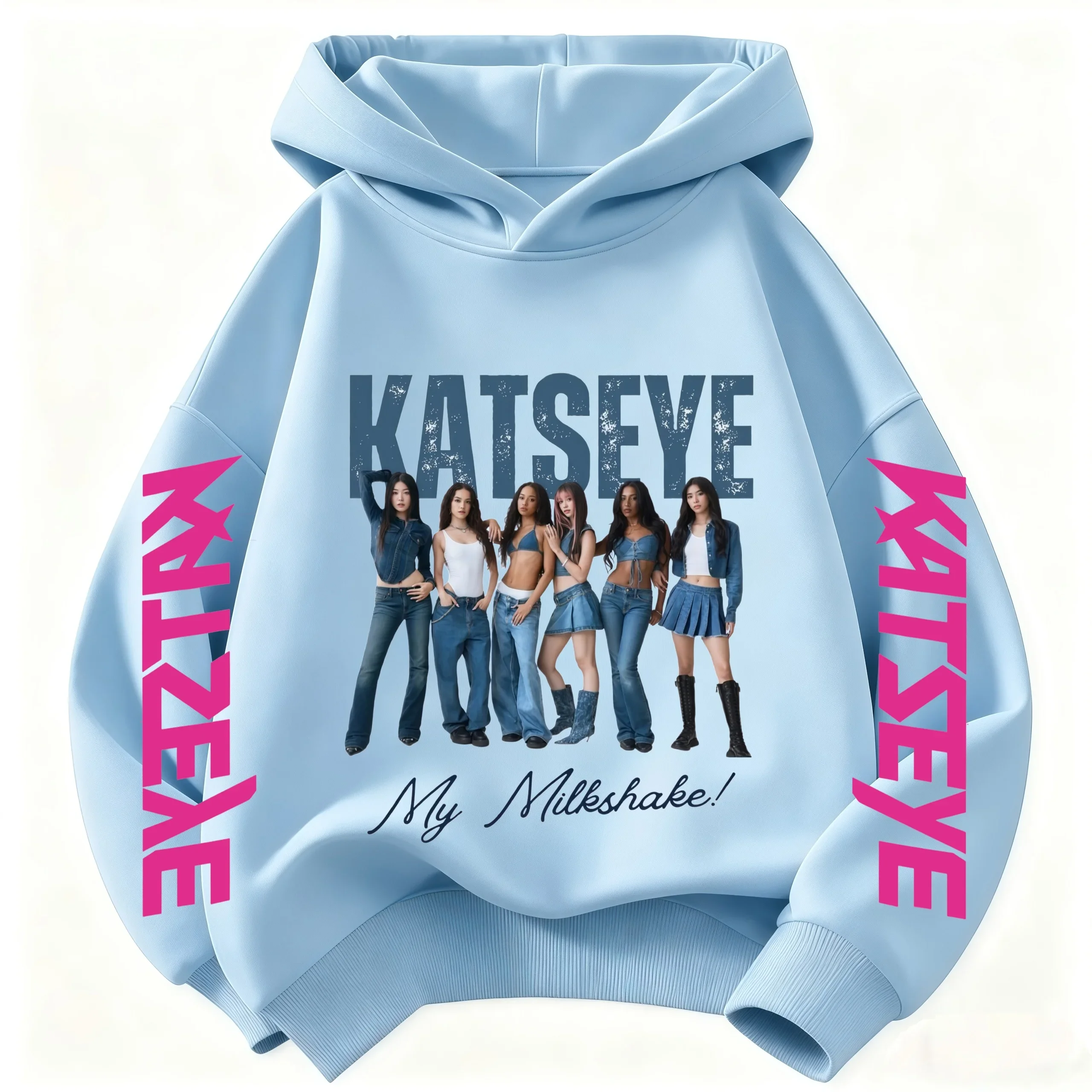 Modischer 2026 Kinder-Hoodie – Katseye Girl Group Grafik-Pullover; Lässiger Retro-Hoodie für Mädchen – Warm & Street-Style – Detail 3