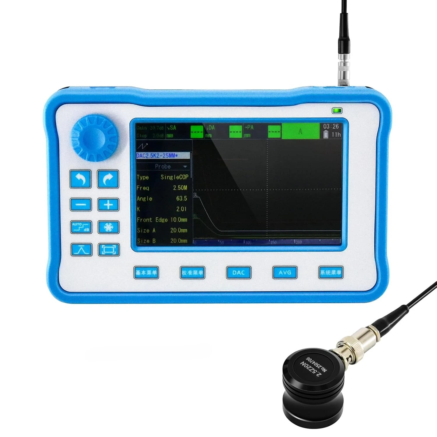 

GOYOJO GUF750 Ultrasonic Flaw Detector Portable UT Thickness Gauge 5 Inch IPS Touchscreen DAC AVG Metal Defect Detection