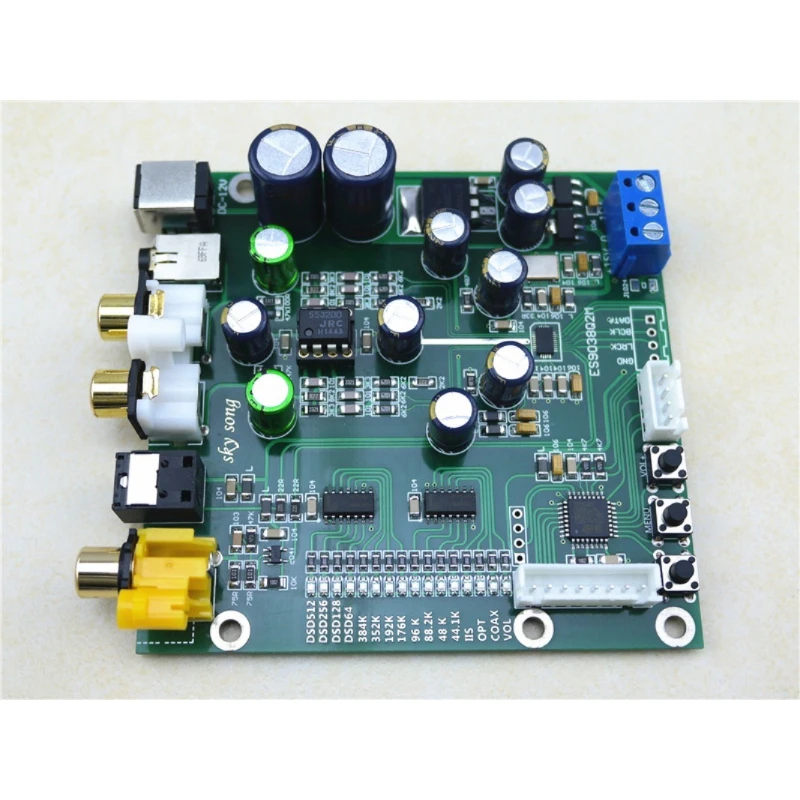 ES9038 Q2M DAC decoder board, optical and coaxial input, 384k dop128