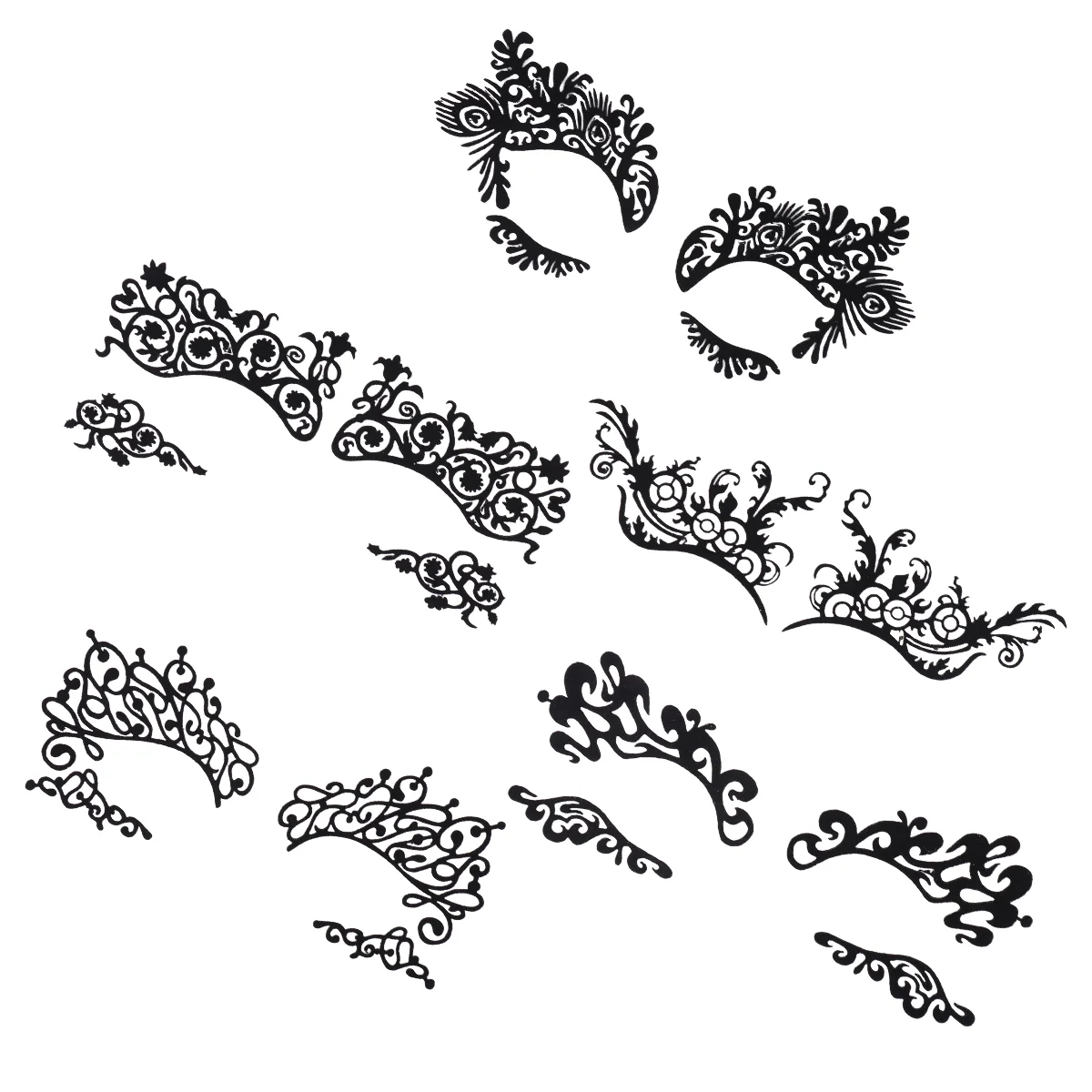 5 Pairs Lash Remover Lace Eye Stickers Nail Hollow Tattoos Magnetic Eyelashes with Applicator Glitter Eyeshadow