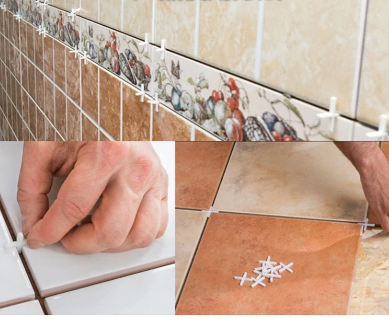 100-500pcs Ceramic Tile Spacer 1/1.5/2/2.5/3/5/8/10mm Cross Tile Leveling System Clips For Floor Wall Laying Construction Tools