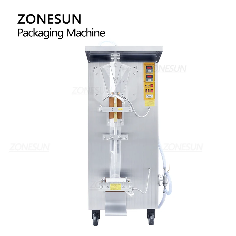 ZONESUN التلقائي الكيس كيس الماء النقي السائل أكياس عصير الحليب حزمة ملء وختم آلة للمشروبات