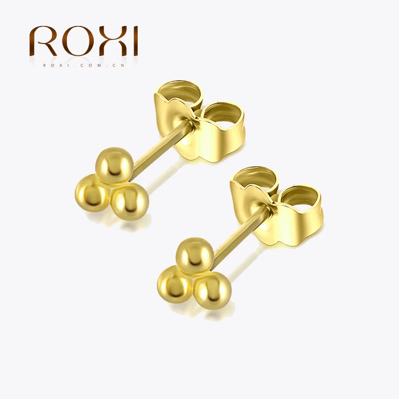 

ROXI 100% 925 Sterling Silver Jewelry Minimalist Three Ball Stud Earrings for Women Jewelry Dainty Mini Cute Earrings Brincos