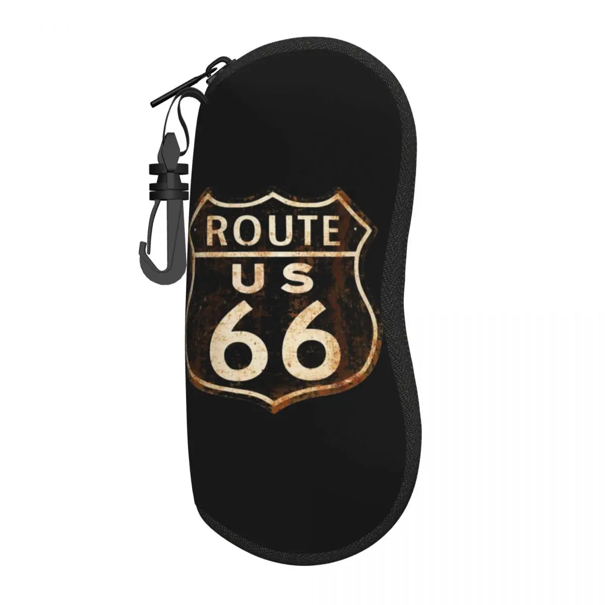 Custom US Route 66 Eyeglass Glasses Case Women Men Soft California Sign Sunglasses Protective Bag