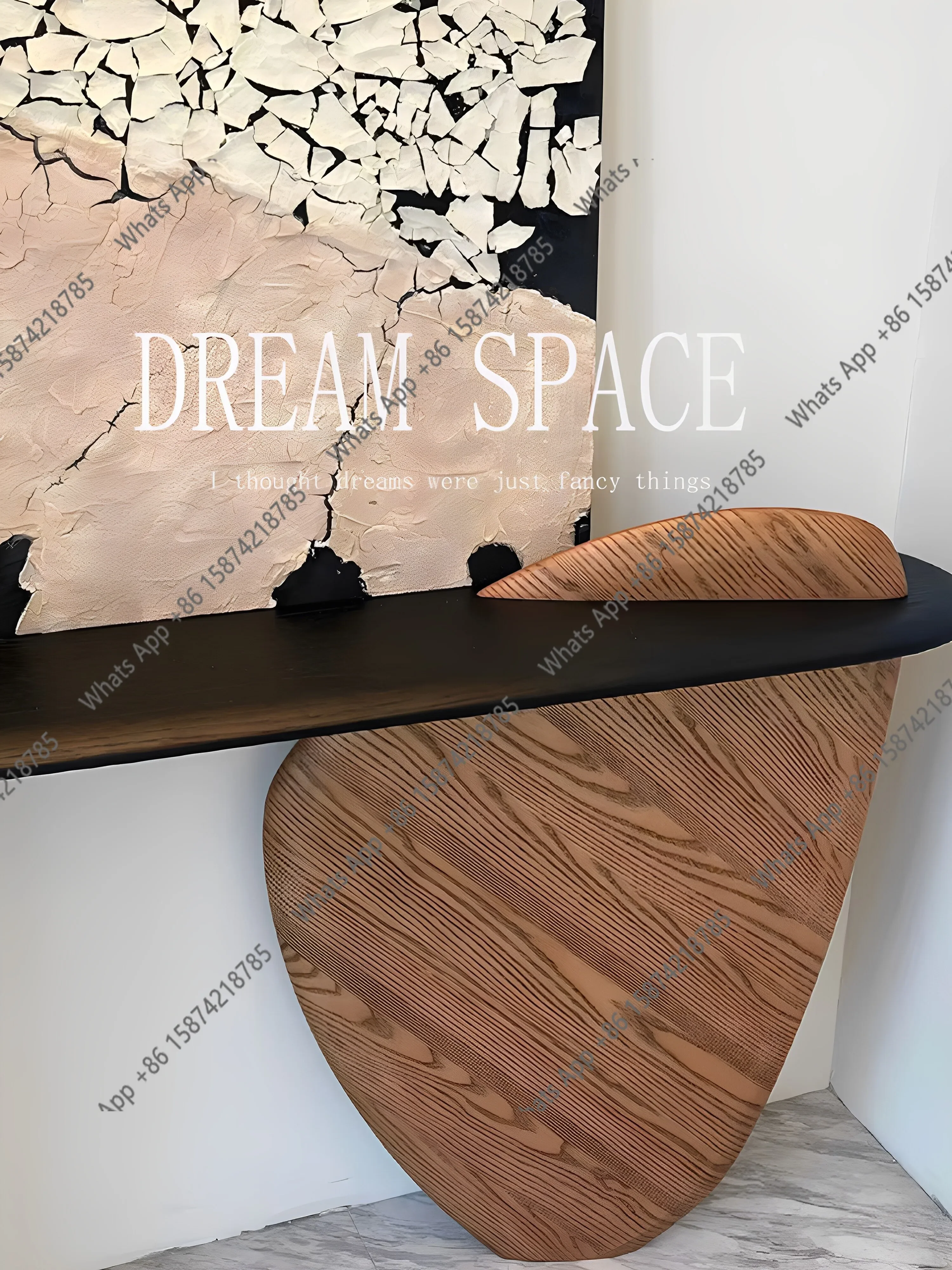LU Medieval solid wood special-shaped entrance table, high-grade simple ash wood decorative end view case table designer
