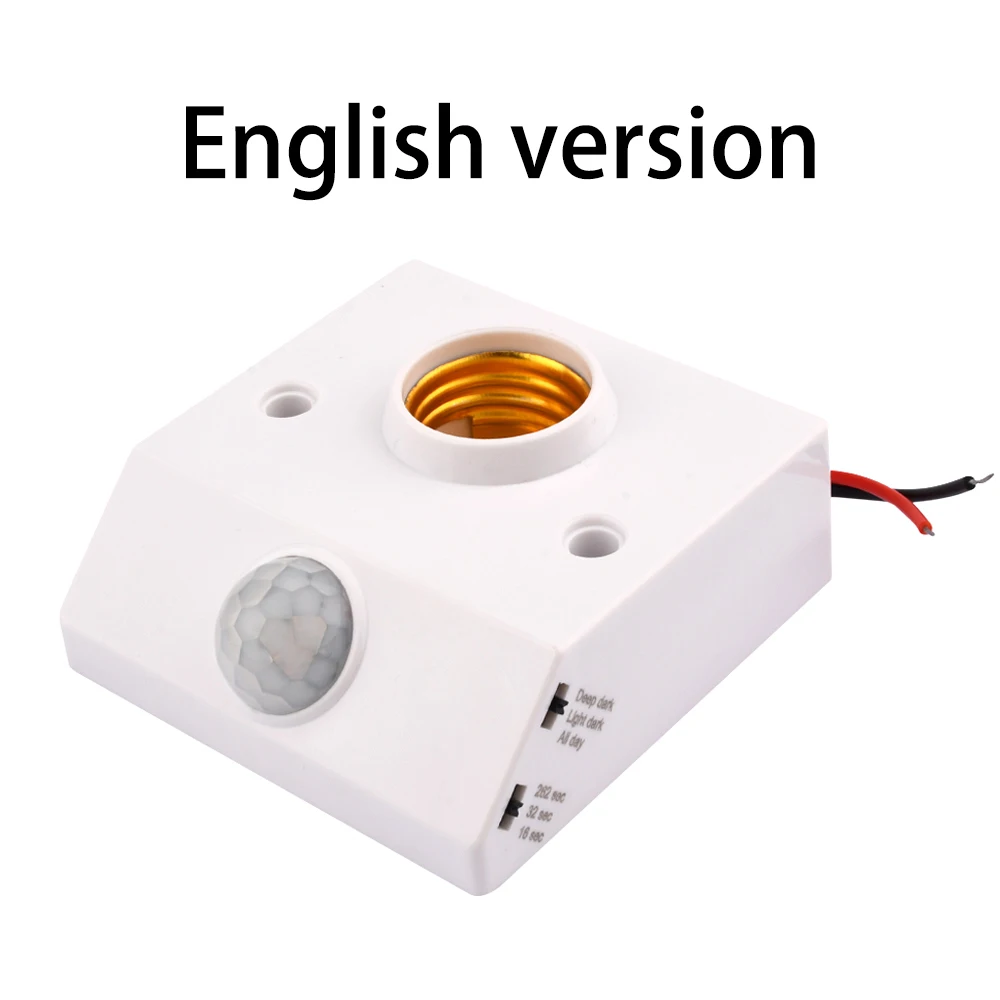 AC 110-220V E27 Lamp Bases PIR Infrared Motion Sensor LED Light Lamp Holder PIR Motion Sensor Switch LED Light Holder Socket