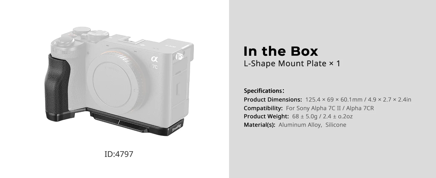 SmallRig A7C II/A7CR L-förmige Montageplatte mit Silikongriff für Sony Alpha 7C II/Alpha 7CR, mit Arca-Swiss Schnellwechselplatte 4797 – Detail 9