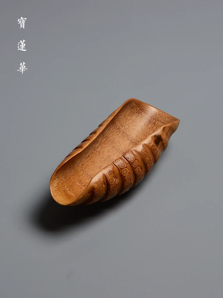 

Handmade Bamboo Root Tea Spoon Fine inding Le ape Tea Ceremony Accories Chinese Sle l Surface Treaent
