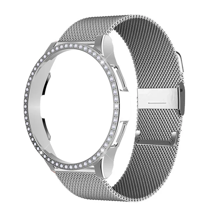 Diamond Protective Case Metal Band For Samsung Galaxy Active 2 44mm 40mm stainless steel strap Protective Case Set Accessories image 5