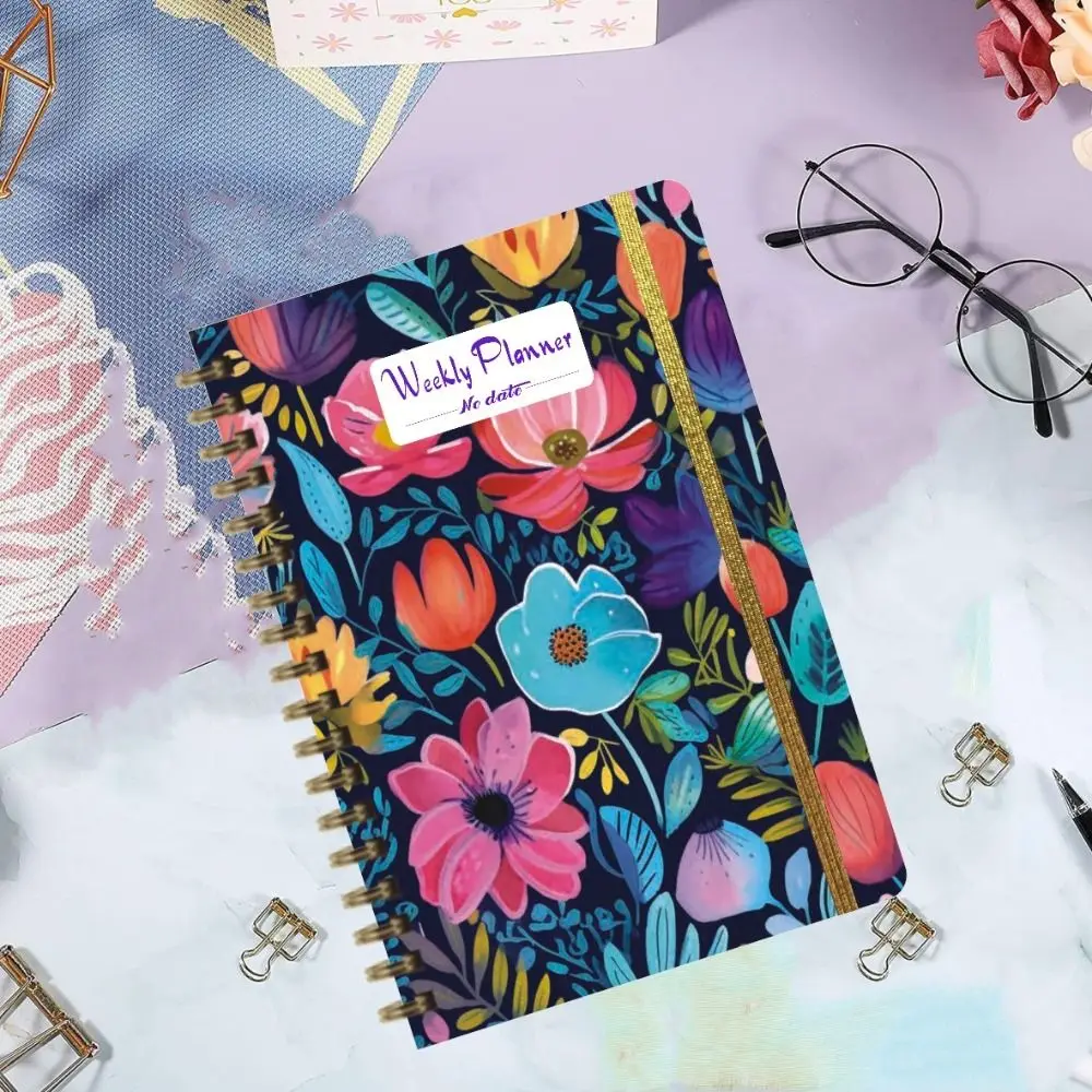 High Quality A5 Weekly Planner No Date Planner Reminder Weekly Schedule Book Efficiency with Straps Coil Notebook Office