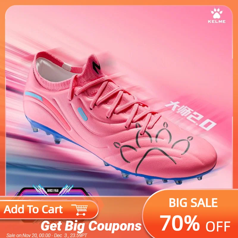 

Kelme Men's Soccer Shoes Mg Professional Football Shoes Artificial Grass Training Adult Short Spikes Cushioning Football Boots