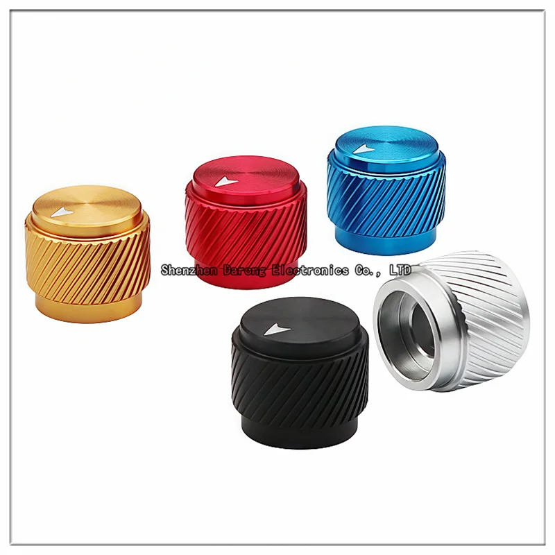 15 × 13 mm Aluminium-Knopfkappe mit massivem Kern, Twill-Knopfkappe, Potentiometer-/Encoder-Einstellkappe, Schalterkappe für elektronische Instrumente