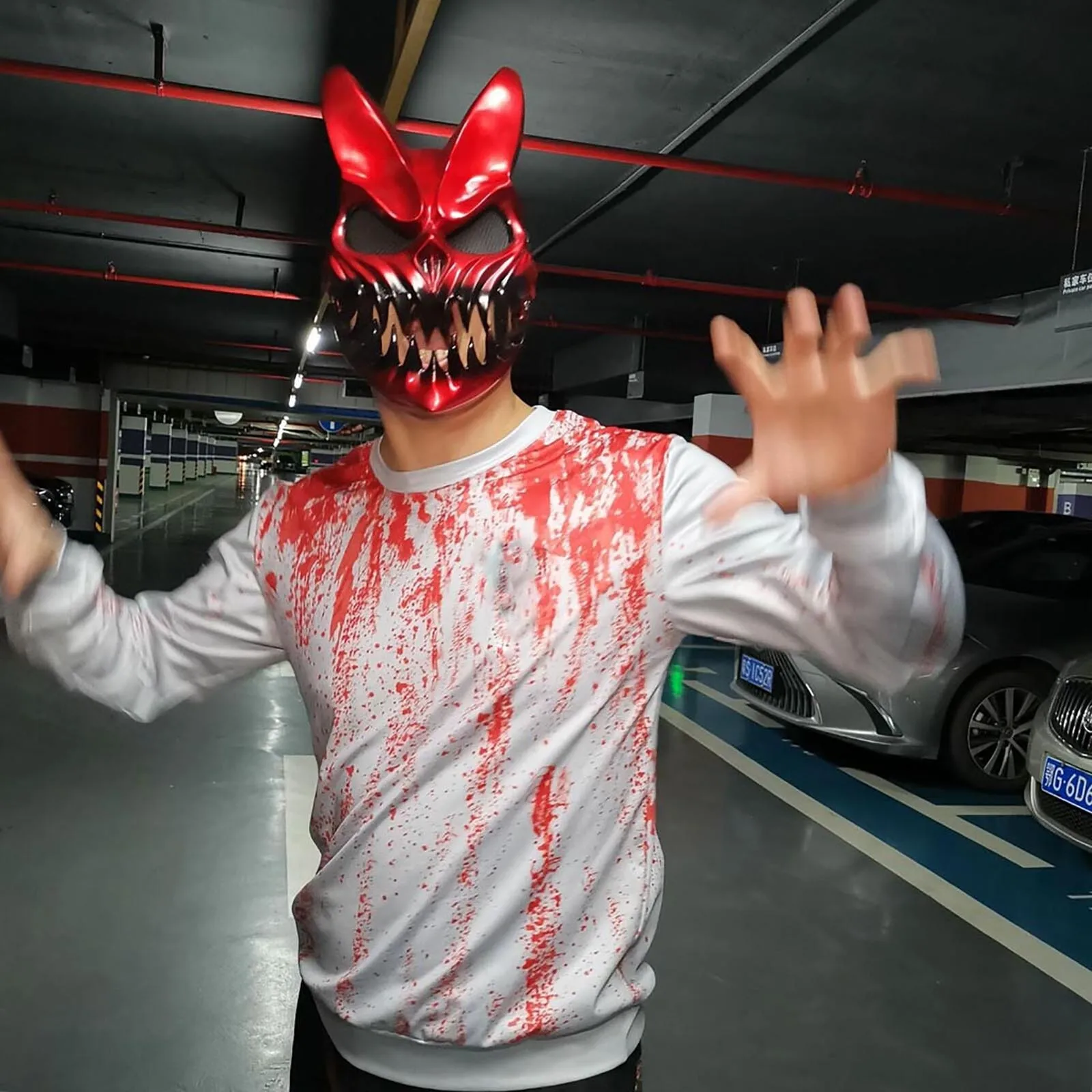 Maska na Halloween 2025 Nowa Maska Cosplay na Halloween Gumowa Maska na Twarz Mordy Kid Of Darkness Maski Lateksowe Straszne Stroje