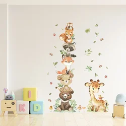 2PCS Cartoon Cute Cute Animals Sitting on The Wall Stickers for Kids Room Kindergarten Bedroom Home Decoration Wall Decor