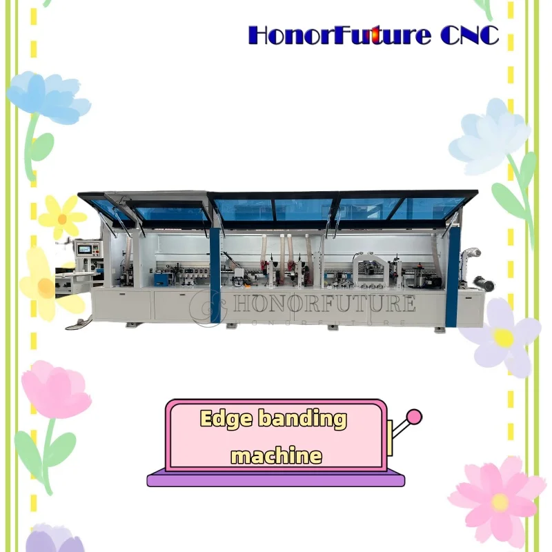 HF450P Fully Automatic High Efficiency Edge Banding Machine High Speed Straight Line Trimming Edge Banding Machine