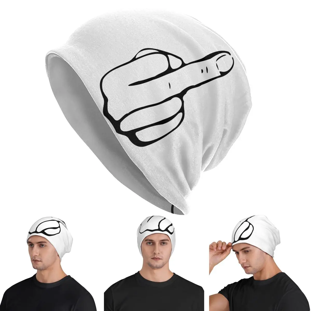 

Hand Gesture Design Middle Finger Shows Middle Fingers Skullies Beanies Hats Warm Autumn Winter Cap Knitted Bonnet Caps Adult