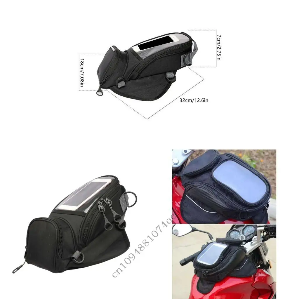 Motorcycle Phone Bag with Divided Storage, Clear Route Viewing Window, Placement Design for Daily Commutes and Light Travel