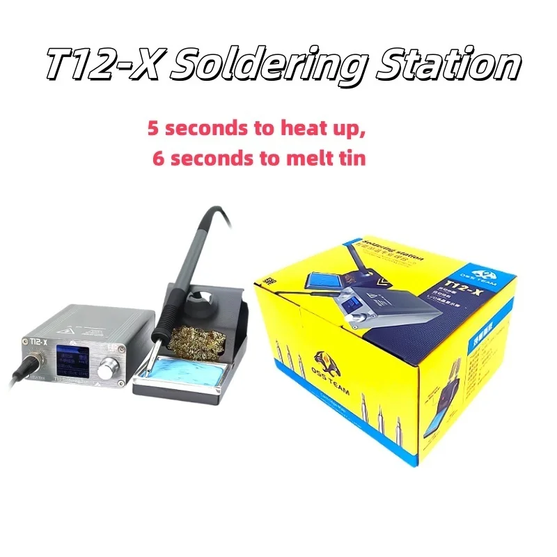 

OSS T12X Soldering Station 24V 5A 72W Power 5S Heat Up 6S Melt Tin With T12 Tips For PCB Repair Phone Board Welding Repair Tools