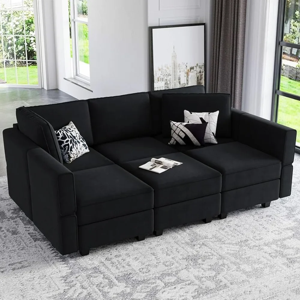 

Couch Living Room Sofa, Modular Velvet Sectional Sofa with Chain,Lounge Sectional Sleeping with Storage Sofa,Bed Sofas