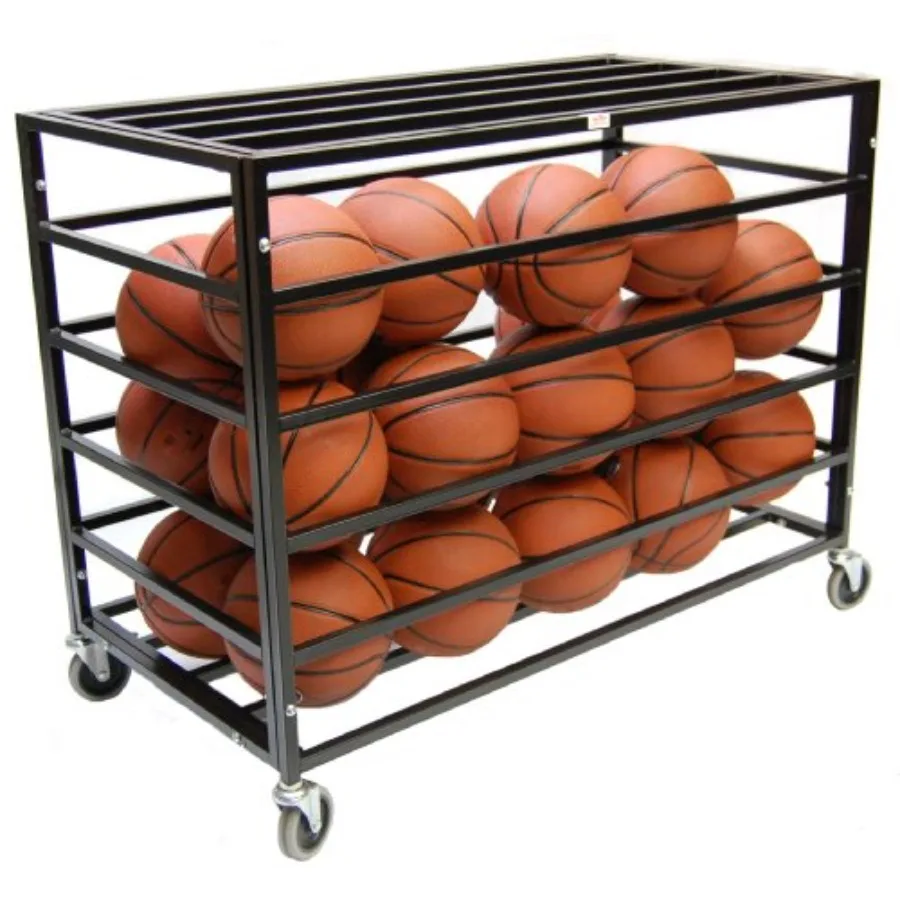

Trigon Sports Sports Lockable Ball Storage Cart Basketball Storage Bin for Indoor Outdoor Rolling Exercise Ball Cart Holder for