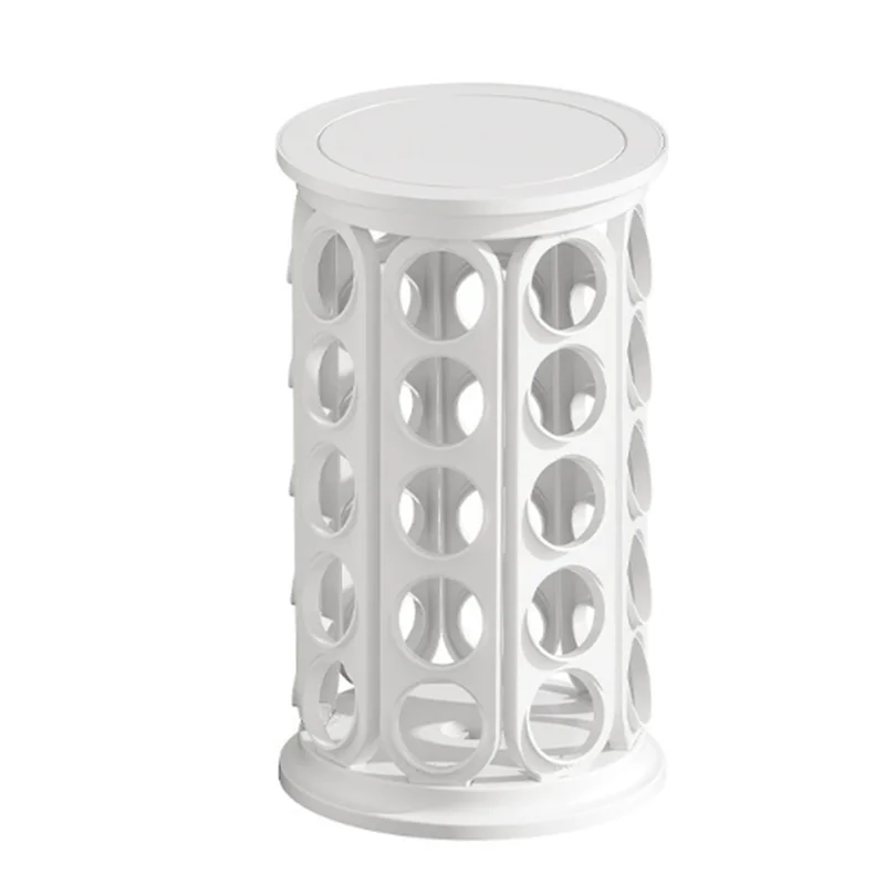 

B08B-Coffee Pod Carousel Organizer Coffee Pods Storage Organizer Stand For Counter, Kitchen, Office, Matte White