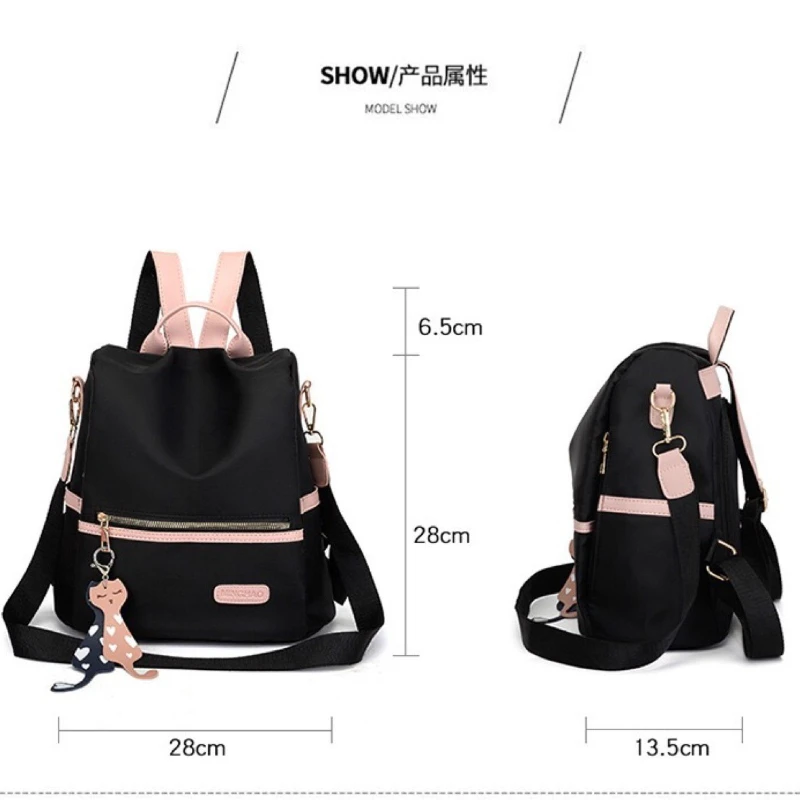 Multi-Purpose Backpack, Korean Style, Versatile, Large-Capacity Student School Bag, Oxford Cloth Travel Backpack