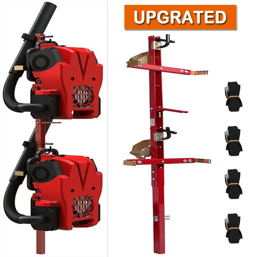 

2 Backpack Blower Holder Rack Leaf Blower Red Rack for Open Landscaping Trailer