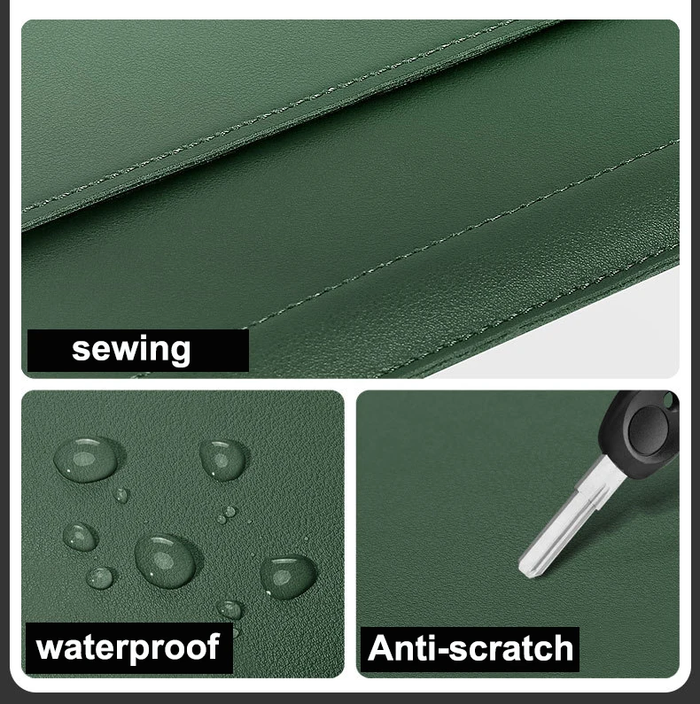 Laptop Holder Case for MacBook Pro Air 16 15.4 13.3 12 11 Bag PU Leather Sleeve Detachable Notebook Cover with Phone Holder
