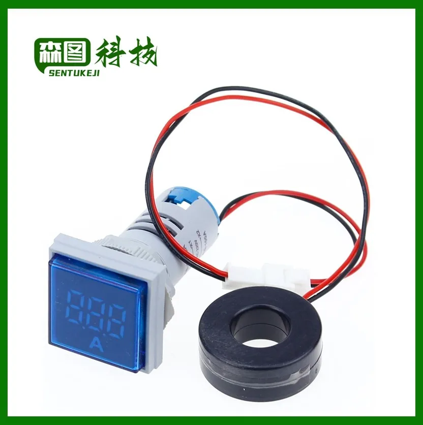 Square LED Digital Voltmeter & Ammeter Voltage Gauge Current Meter AC 60-500V 0-100A D18 dropship