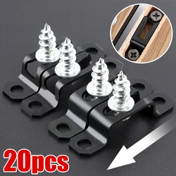 1/20pcs Invisible Two-in-One Connectors Woodworking Cabinet Hinges Assembly Furniture Connecting Bracket Recessed Screw Fastener