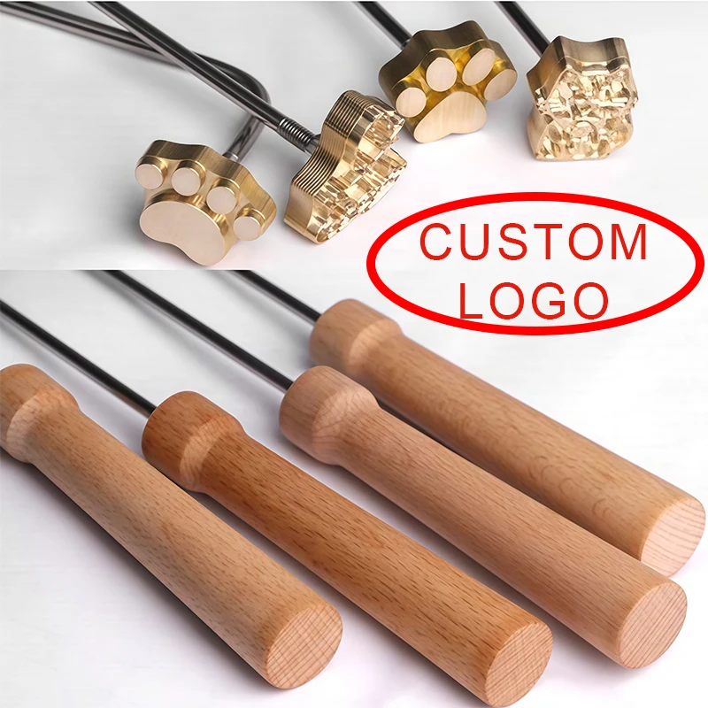 

DIY Personalized Branding Iron Heating Brass Embosser Seals Custom Embosser Stamp LOGO Cake Hamburger Steak Bread BBQ Stamping