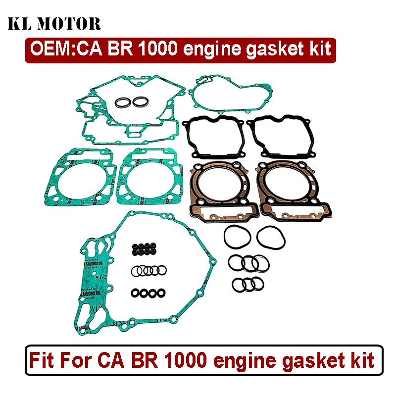 Engine Gasket Kit For Commander Outlander 1000 Renegade Maverick 1000 ATV Offroad (Good Quality Head Gasket,Gold-Black)