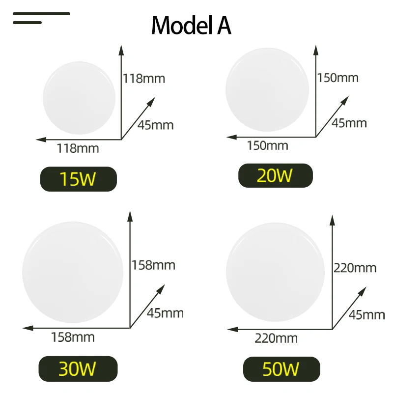 모던 LED 천장 램프, 심플 스타일 침실 거실 조명, 에너지 절약, 220V, 15W, 20W, 30W, 50W