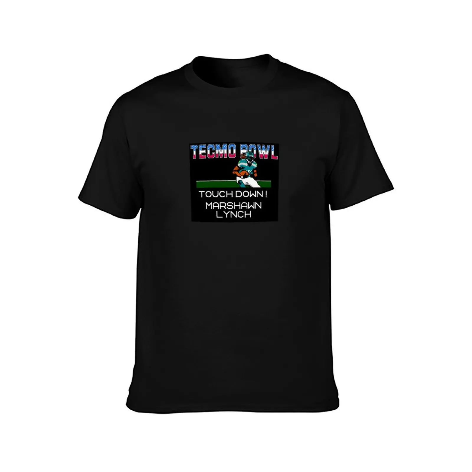 Tecmo Bowl Marshawn Lynch touchdown design T-Shirt shirts graphic tees blacks men tshirt