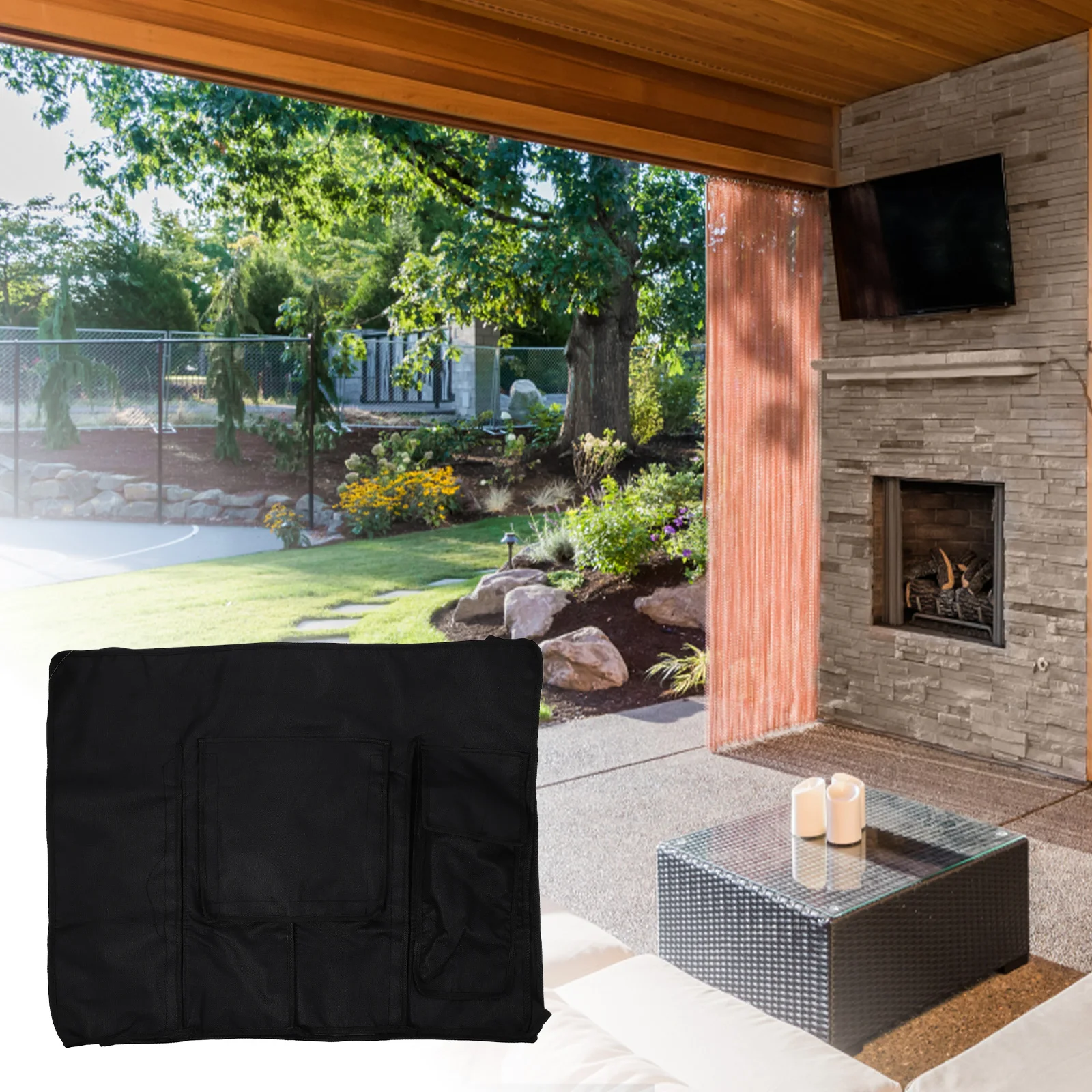

Outdoor Cover Waterproof Television Protector Storage Pocket for 40-42inch Screen Television Cover