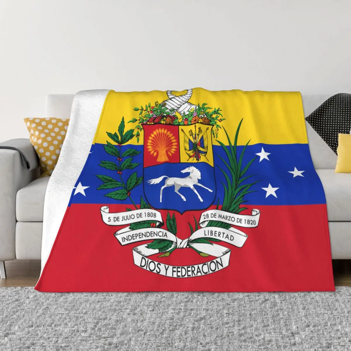 Flag Of Venezuela Flannel Blankets Venezuelan Creative Throw Blanket for Sofa Bedding Lounge 150*125cm