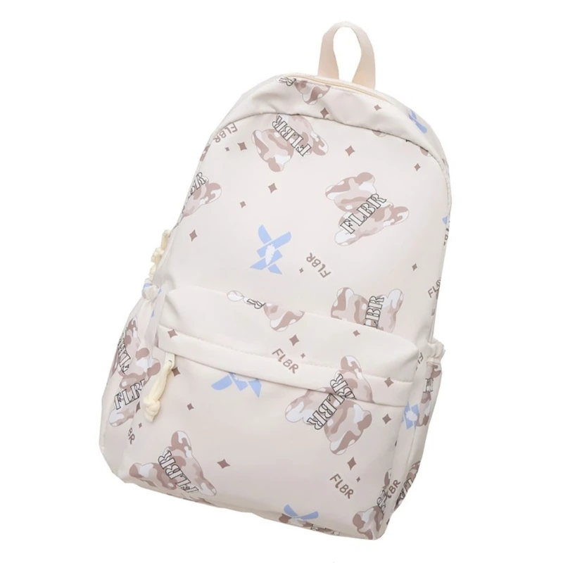 Mochila con estampado oso encantador, mochila escolar capacidad, mochila viaje para niñas, mochila estilo para