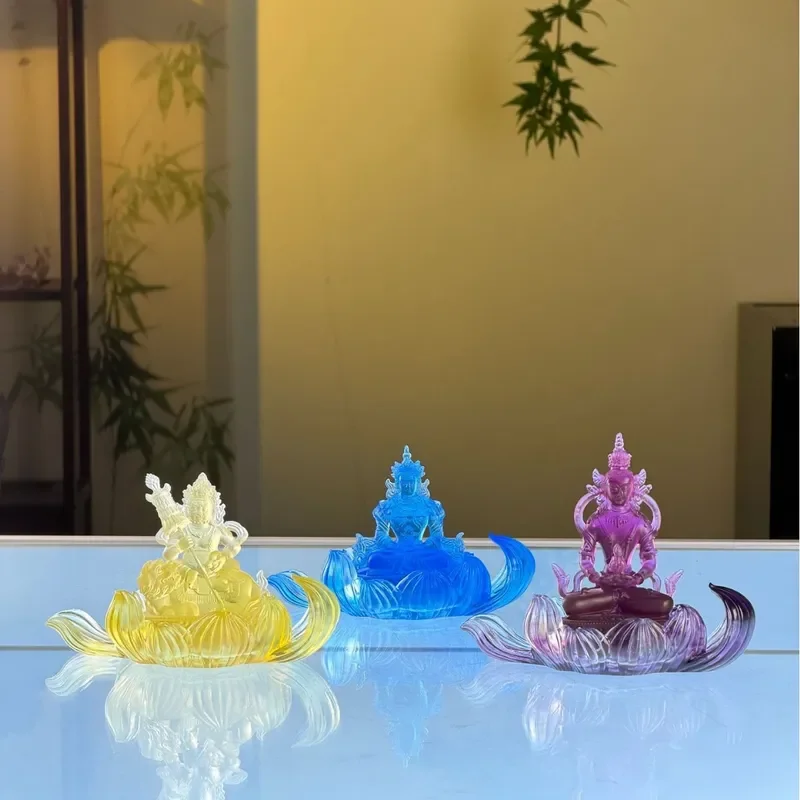 Handmade Glazed Ceramic Lotus Flower Coaster Buddha Shape Tea Cup Holder Incense Burner Base Ancient Style Home Decor Gift