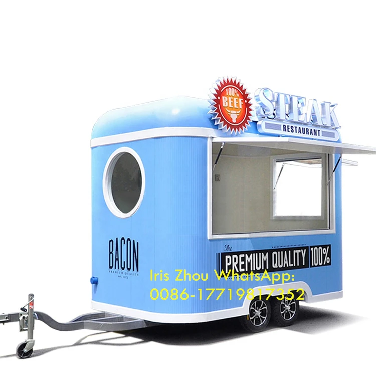 Carrello per alimenti mobile per rimorchio per fast food per camion di ristorazione per barbecue per gelato in vendita in Europa