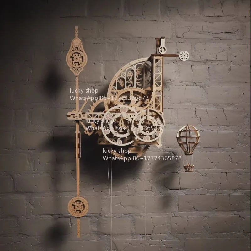 Rich In Entertainment And FunMechanical Aviation Clock Wooden Birthday Gift Decompression Wall Clock