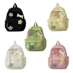 Lovely Star Bone Pattern Backpack Y2K Girls Student Large Capacity School Bookbag Women Daily Casual Travel Rucksack Daypack