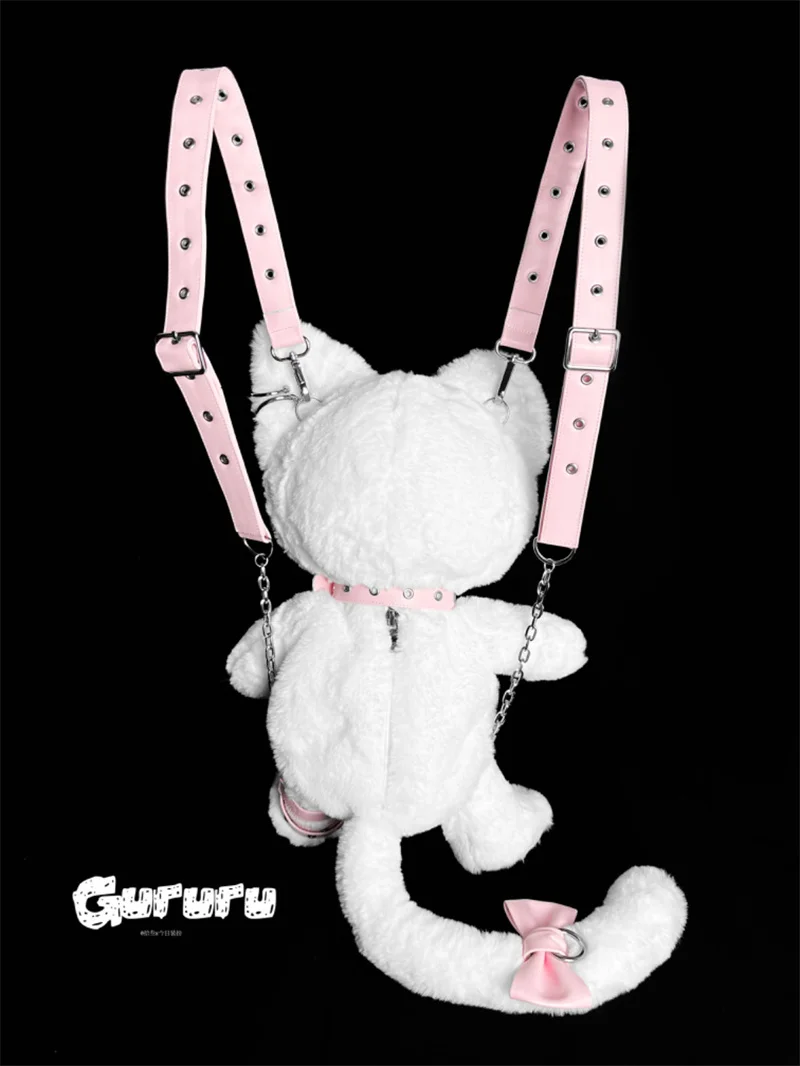 Original Kitten Devil Plush Black Cat Doll Backpack Lolita and Gothicism Style Accessories Cosplay