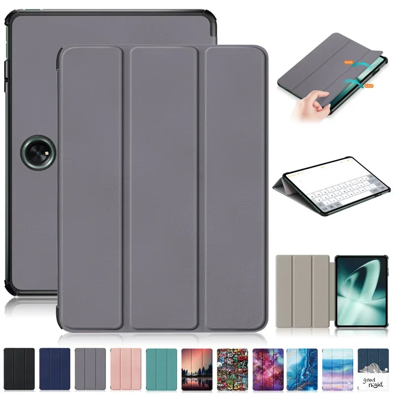 

Magnetic Funda for OPPO Pad 2 11.61" Case Smart Wake/Sleep Tri-folded PU Leather Stand Cover for OnePlus Pad Hard PC Back Shell