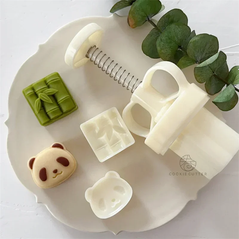 20g30g Mini Panda Bamboo Moon Cake Mold Cartoon Mung Bean Mooncake Mold Mid-Autumn Festival Hand Press Pastry Cake Mold