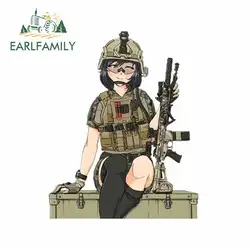 EARLFAMILY 13cm x 10.4cm for Soldier Army Girl Fine Decal Vinyl Car Sticker Car Accessories Custom Printing Personality Decals