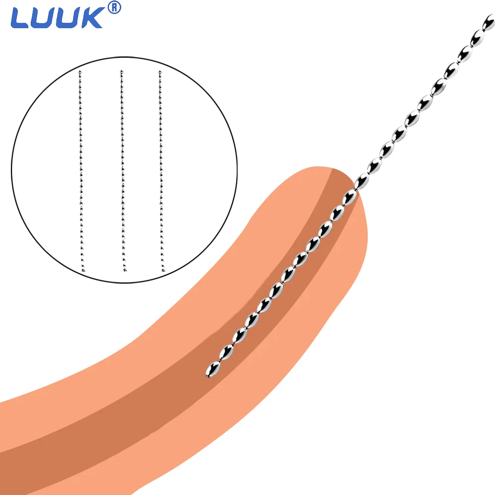 Luuk 3 Größen von männlichen Prostata Reis geformte Perlen Prostata Vergnügen Edelstahl sicher Sexspielzeug für Erwachsene für Männer
