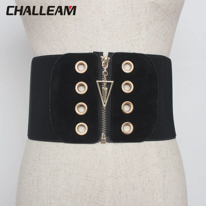 

Fashionable elastic waistband for women with triangular gold buckle waistband and skirt jacket and dress waistband 101