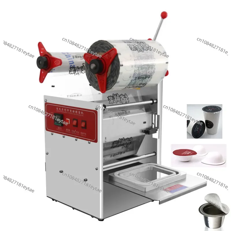 

New type of food tray sealing machine suitable for semi-automatic map tray sealing machine